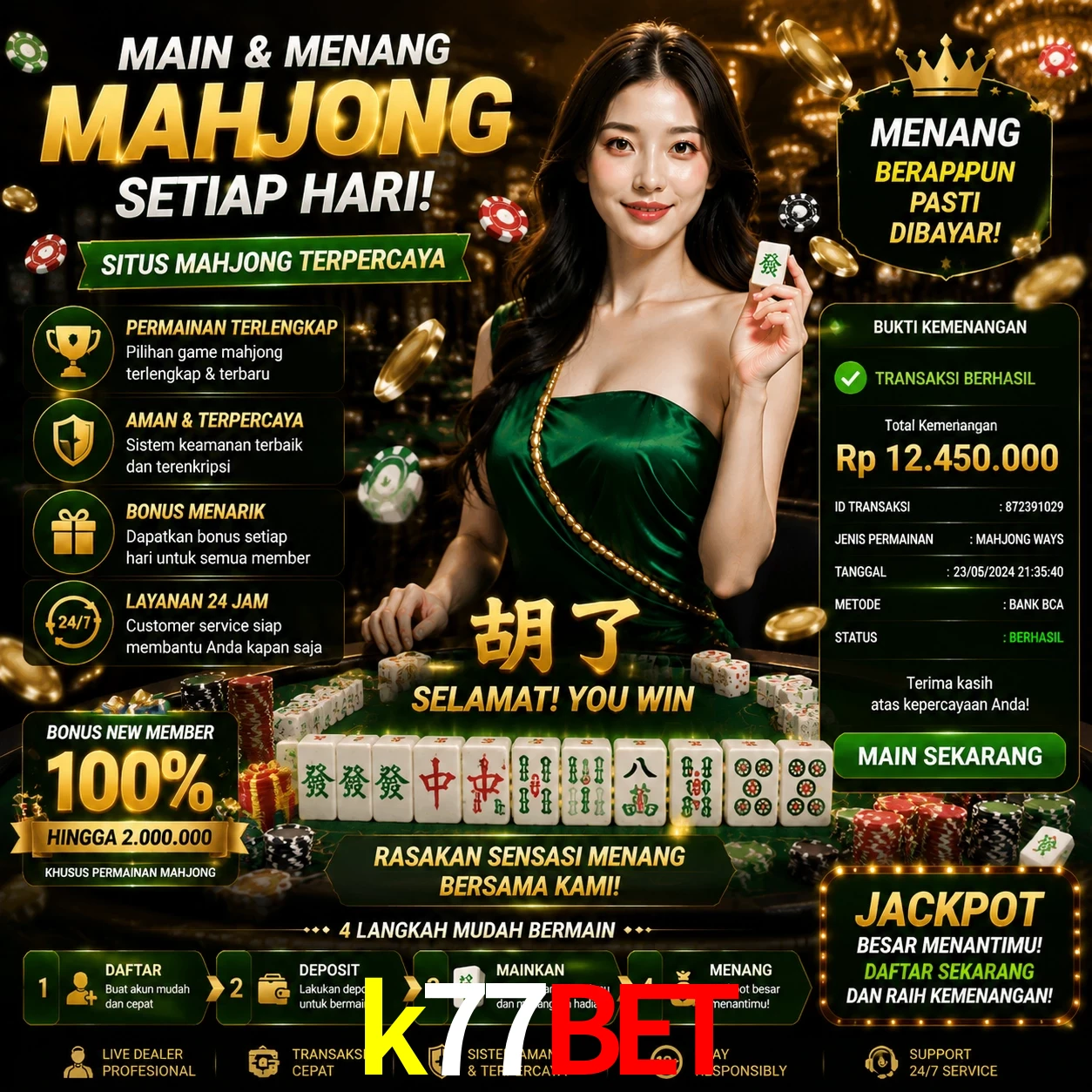Ganhar e sacar na k77bet